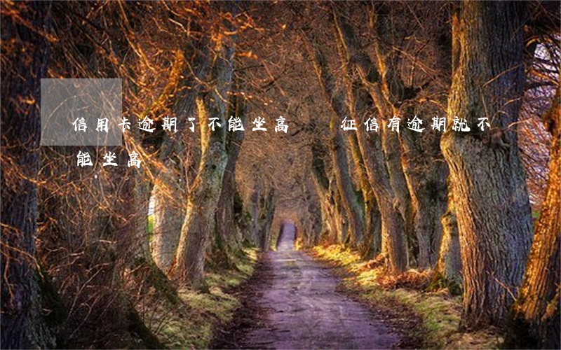 信用卡逾期了不能坐高鐵嗎(征信有逾期就不能坐高鐵嗎)