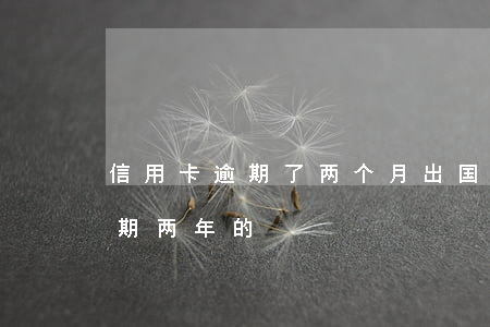 信用卡逾期了两个月出国-有没有信用卡逾期两年的