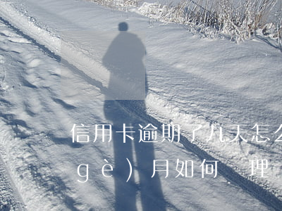 信用卡逾期了九天怎么辦(信用卡逾期9個(gè)月如何處理)
