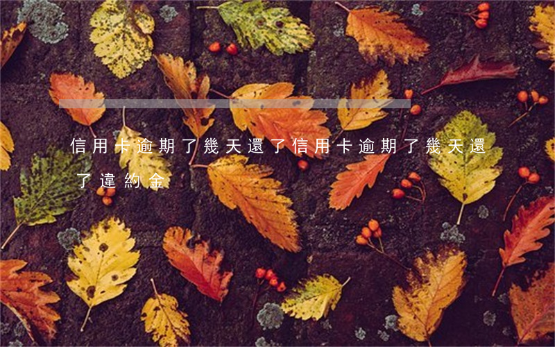 信用卡逾期了幾天還了(信用卡逾期了幾天還了違約金)