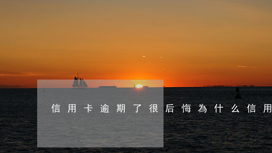 信用卡逾期了很后悔 為什么信用卡逾期