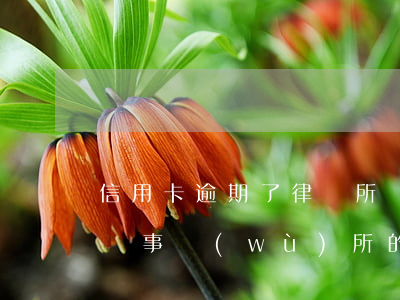 信用卡逾期了律師所聯(lián)系我(律師事務(wù)所的人打電話說信用卡逾期要起訴)