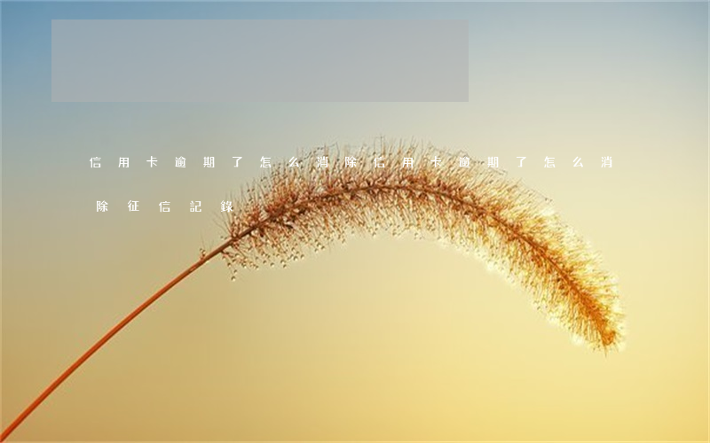信用卡逾期了怎么消除(信用卡逾期了怎么消除征信記錄)