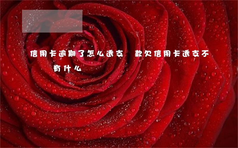 信用卡逾期了怎么透支還款(欠信用卡透支不還會有什么問題)