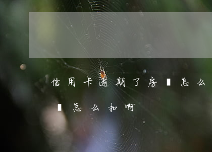 信用卡逾期了房貸怎么扣啊(信用卡逾期了房貸怎么扣啊)