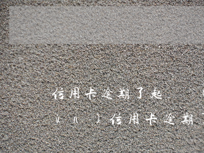 信用卡逾期了起訴標(biāo)準(zhǔn)(信用卡逾期了起訴標(biāo)準(zhǔn))