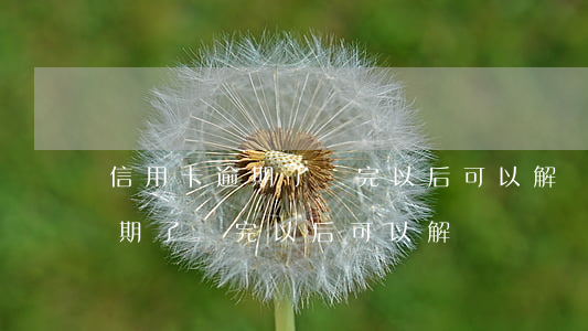 信用卡逾期了還完以后可以解凍嗎 信用卡逾期了還完以后可以解凍嗎