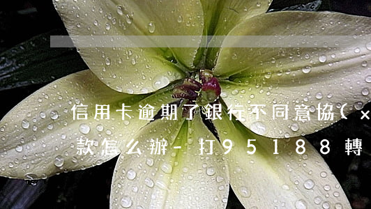信用卡逾期了銀行不同意協(xié)商還款怎么辦-打95188轉(zhuǎn)2協(xié)商逾期的事情