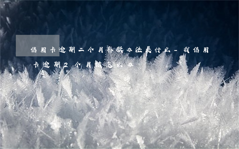 信用卡逾期二个月补救办法是什么-我信用卡逾期2个月该怎么办
