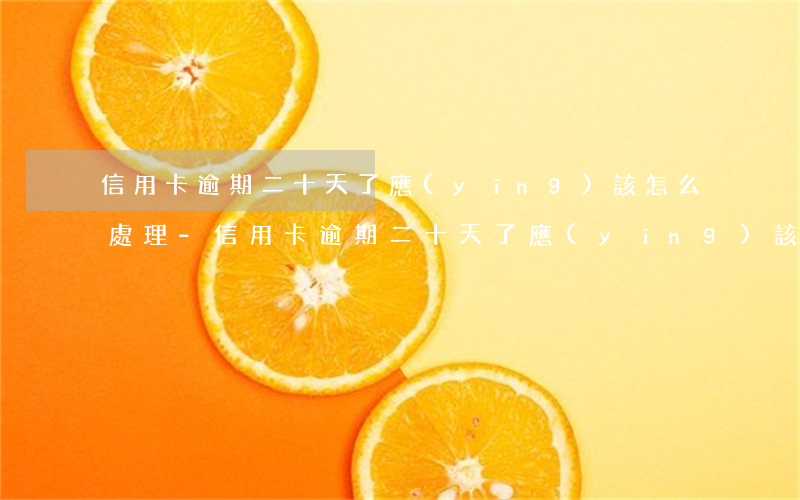 信用卡逾期二十天了應(yīng)該怎么處理-信用卡逾期二十天了應(yīng)該怎么處理呢