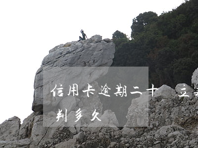信用卡逾期二十萬立案 信用卡20萬逾期要判多久