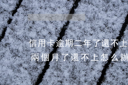 信用卡逾期二年了還不上怎么辦(信用卡逾期兩個月了還不上怎么辦)