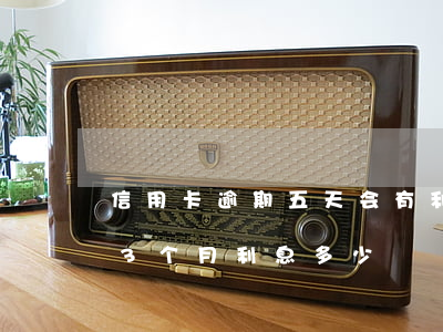 信用卡逾期五天会有利息吗(信用卡5千逾期3个月利息多少)