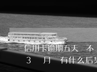 信用卡逾期五天會不會有事(信用卡5千逾期3個月會有什么后果?)