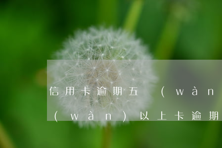 信用卡逾期五萬(wàn)的定義(信用5萬(wàn)以上卡逾期會(huì)怎么樣)