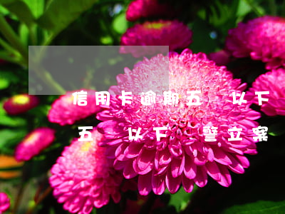 信用卡逾期五萬以下報警立案嗎(信用卡逾期五萬以下報警立案嗎有用嗎)