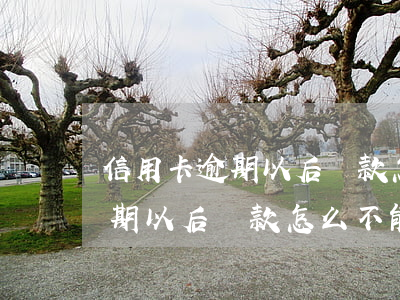 信用卡逾期以后還款怎么不能取-信用卡逾期以后還款怎么不能取現(xiàn)
