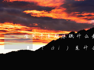 信用卡逾期休眠什么意思(信用卡顯示休眠狀態(tài)是什么意思)
