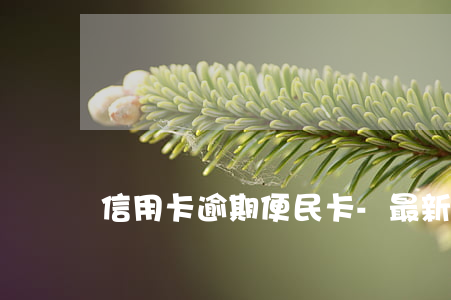 信用卡逾期便民卡-最新的信用卡逾期處理