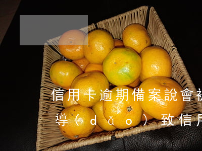 信用卡逾期備案說會被判刑(因受到刑事處罰導(dǎo)致信用卡逾期)
