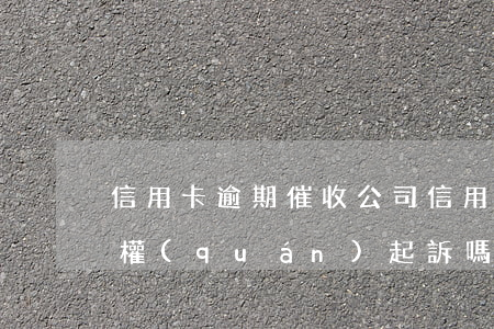 信用卡逾期催收公司(信用卡逾期催收公司有權(quán)起訴嗎)
