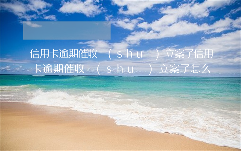信用卡逾期催收說(shuō)立案了(信用卡逾期催收說(shuō)立案了怎么辦)