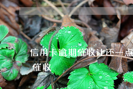 信用卡逾期催收让还一点(已还掉信用卡又来催收)