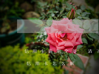 信用卡逾期全部還清了還能解凍嗎-逾期的信用卡怎么解凍