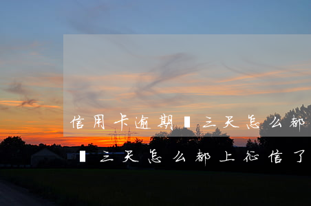 信用卡逾期兩三天怎么都上征信(信用卡逾期兩三天怎么都上征信了)