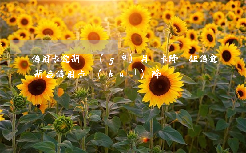 信用卡逾期兩個(gè)月凍卡降額(征信逾期后信用卡會(huì)降額嗎)