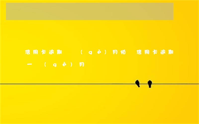 信用卡逾期兩個(gè)月怕嗎 信用卡 逾期 一個(gè)月