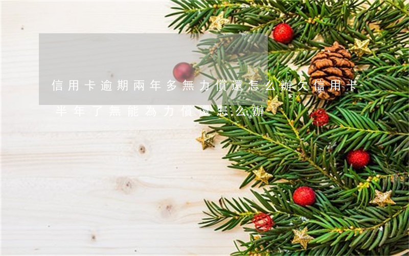 信用卡逾期兩年多無力償還怎么辦 欠信用卡半年了無能為力償還怎么辦