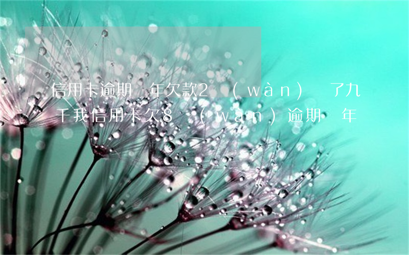 信用卡逾期兩年欠款2萬(wàn)還了九千(我信用卡欠8萬(wàn)逾期兩年)