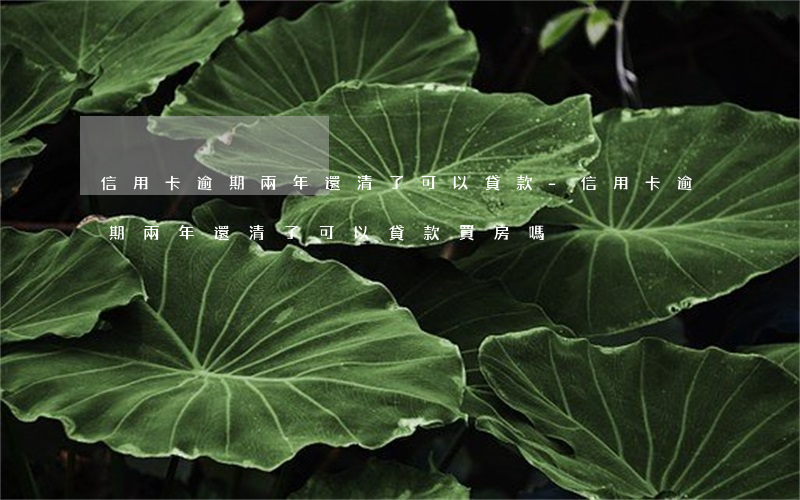 信用卡逾期兩年還清了可以貸款-信用卡逾期兩年還清了可以貸款買房嗎