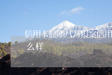 信用卡逾期八万报案(信用卡8万逾期了会怎么样)