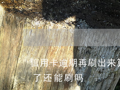 信用卡逾期再刷出来算还吗(逾期的信用卡还了还能刷吗)