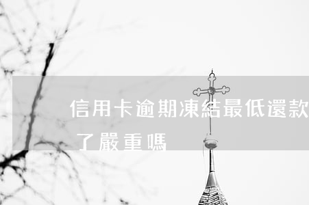 信用卡逾期凍結最低還款(信用卡逾期被凍結了嚴重嗎)