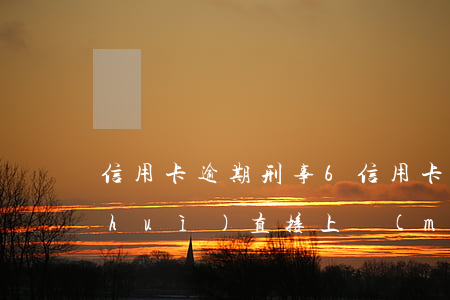 信用卡逾期 刑事6(信用卡逾期 刑事起訴 會(huì)直接上門(mén)抓人嗎)