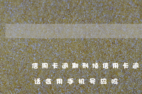 信用卡逾期刑侦(信用卡逾期刑侦队给你打电话会用手机号码吗)