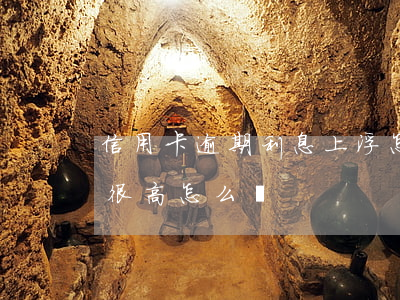 信用卡逾期利息上浮怎么辦(信用卡逾期利息很高怎么辦)