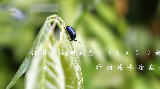 信用卡逾期利息會(huì)越來(lái)越多嗎(各銀行信用卡逾期利息)