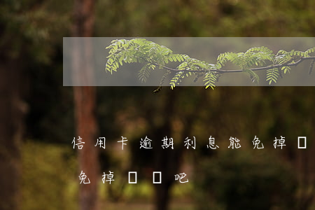信用卡逾期利息能免掉嗎(信用卡逾期利息能免掉嗎貼吧)