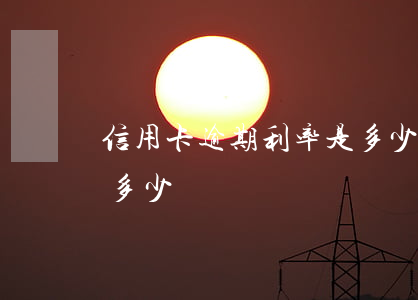信用卡逾期利率是多少6(信用卡逾期利率是多少錢)