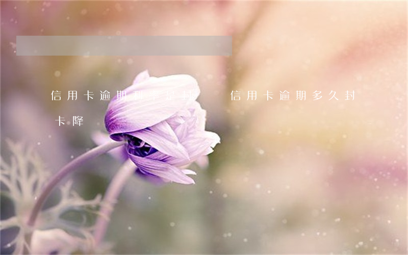 信用卡逾期利率是封頂嗎(信用卡逾期多久封卡降額)