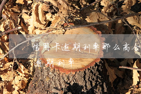 信用卡逾期利率那么高合法嗎光大-信用卡 逾期利率