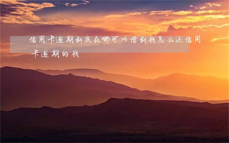 信用卡逾期到底在哪可以借到钱(怎么还信用卡逾期的钱)