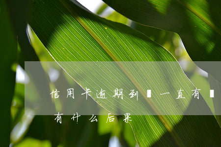 信用卡逾期到時一直有還款(還信用卡逾期會有什么后果)