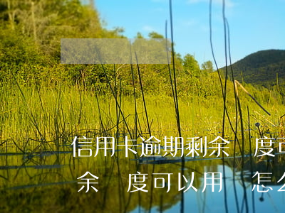 信用卡逾期剩余額度可以用嗎(信用卡逾期剩余額度可以用嗎怎么用)