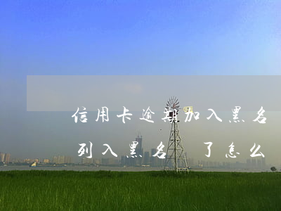 信用卡逾期加入黑名單怎么辦-欠信用卡被列入黑名單了怎么辦?