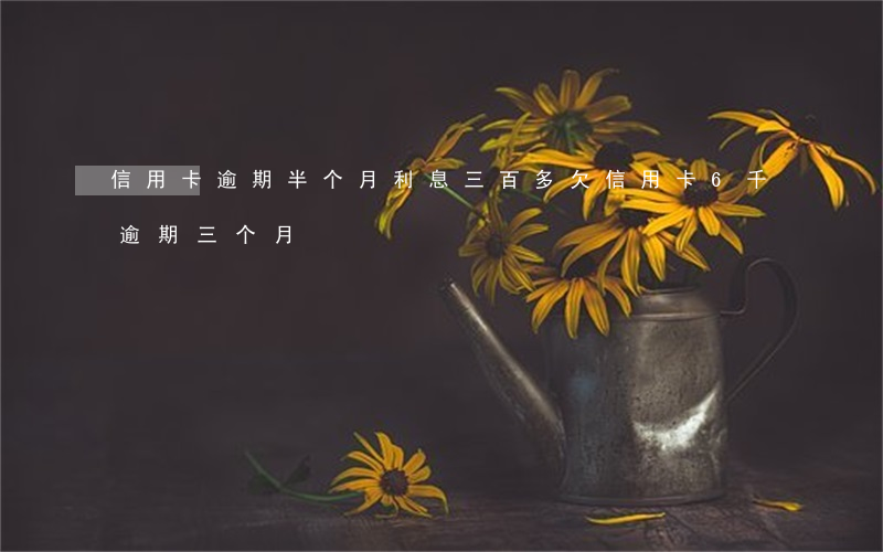 信用卡逾期半个月利息三百多(欠信用卡6千逾期三个月)